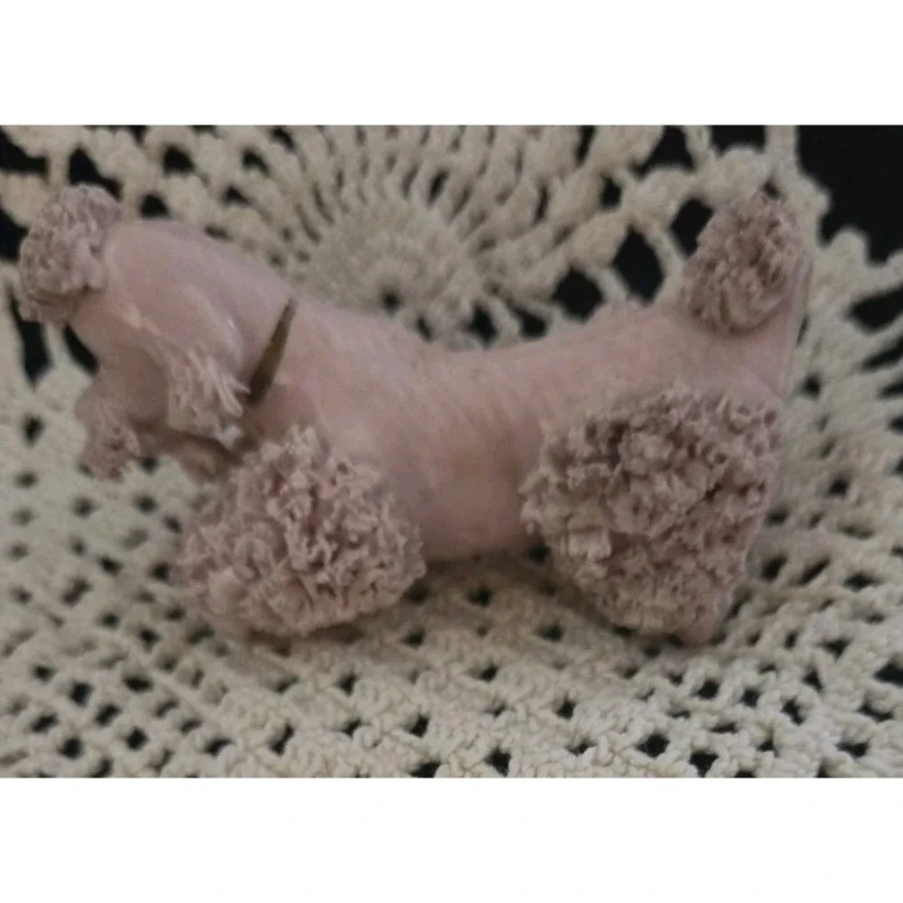 Pink Spagetti Poodle‎ Vintage Figurine Mid Century Modern Whimsy